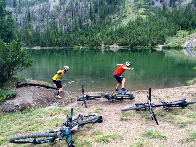 Skipping rocks at Titus Lake