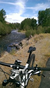 Wood River path and its namesake, the Big Wood River