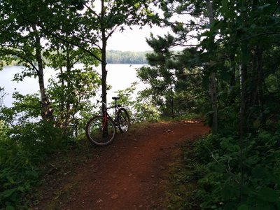 Great views of the Portsmouth Mine Pit Lake along this ride