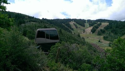 St. Regis funicular car ascending it's tracks