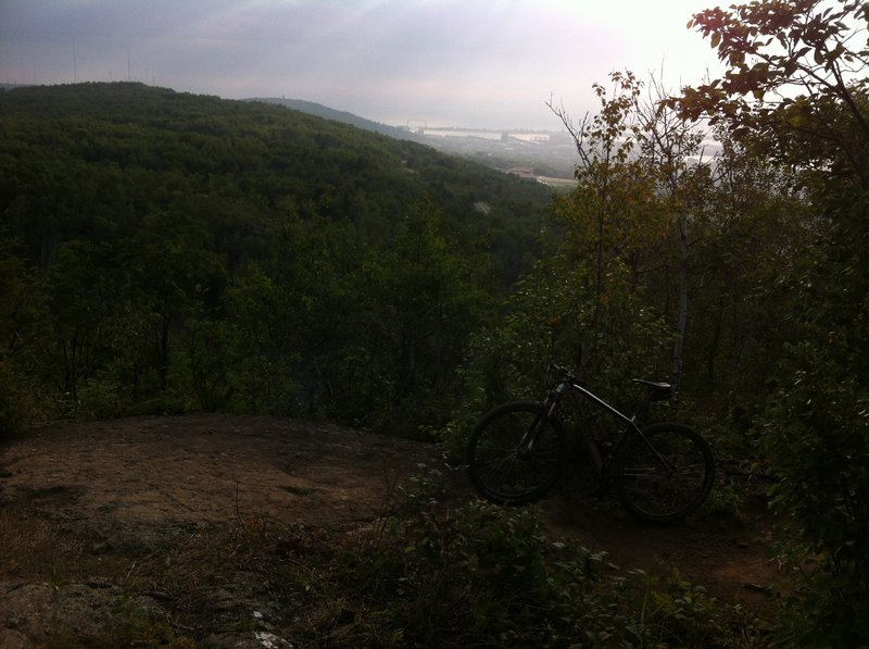Overlooking Duluth from Brewer Park trail (Haines Road and Skyline Parkway are down below)
