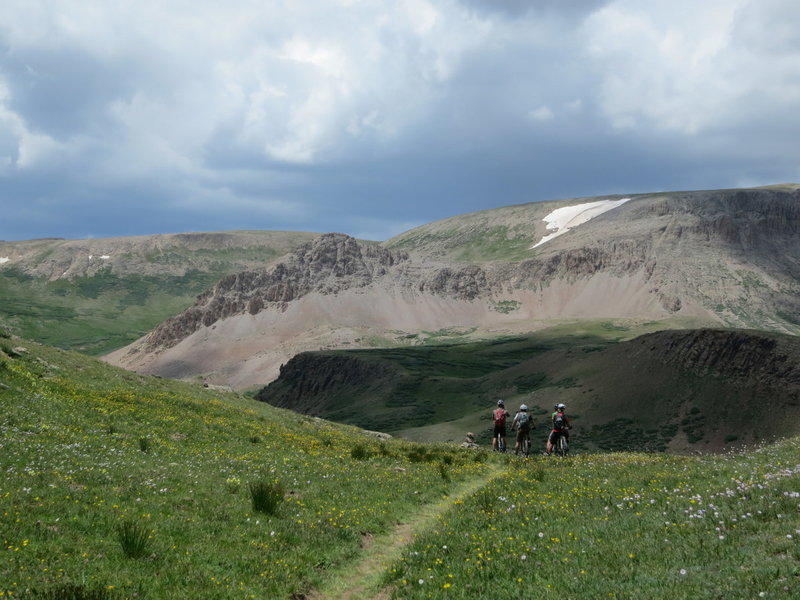 In a saddle overlooking Cataract Lake.