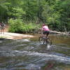 Dangerous crossing on Corn Mill Shoals Trail, I do not recommend riding this.  It is very slippery!