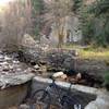 Creek and old ruins at the end of the trail