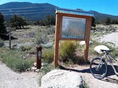 110 Trailhead map.  Someone's hungry for a donation to Salida Mountain Trails!  Please help support maintenance to existing trails and a growing network of great new trails!