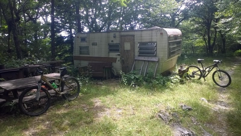 Campers at the top of the Toll Road just before you dive down Heatbreak