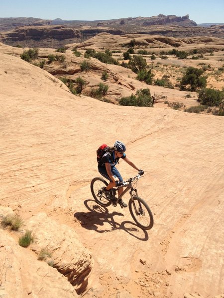 The sand is mostly behind you now - slickrock time!