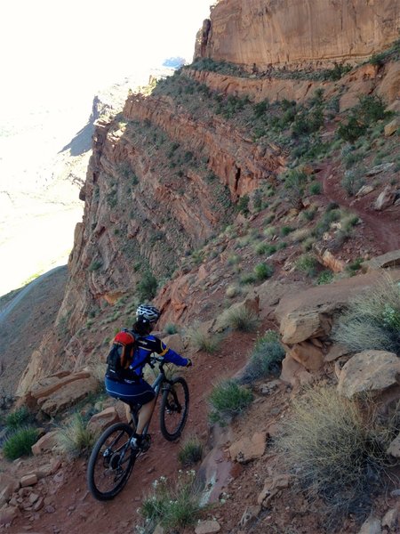 Hard to see how a trail fits on that ledge... or who thought it was a good idea to build it!