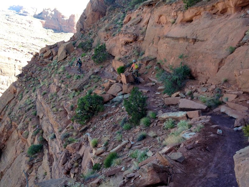 The big boulders seem to reach out and want to push you over the cliff!