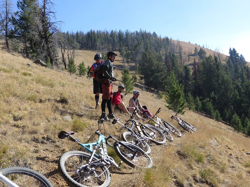 Taking a break on the climb