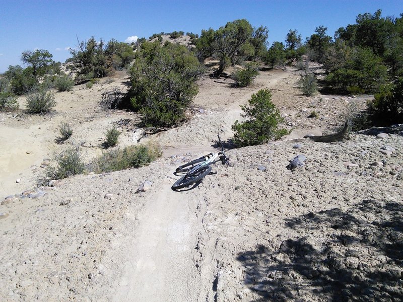 Deeply weathered rock has turned to sand, producing dune-like sections