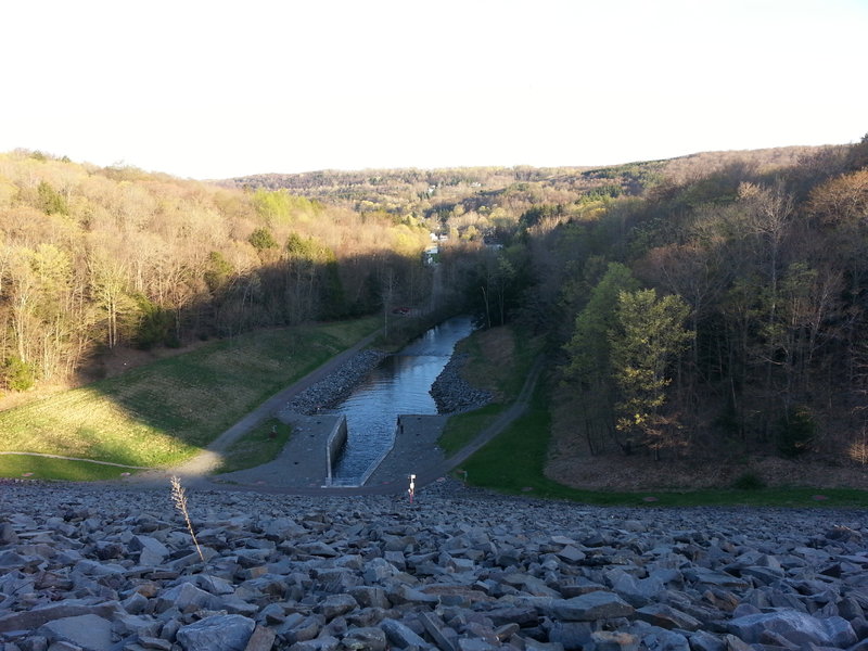 View to the south below the dam