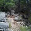 A rocky section of the Goodwater Loop, just northwest of Russell Park