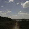 Looking southeast towards Lake Georgetown, nearing the end of the doubletrack section between the Tejas Campground and Russell Park