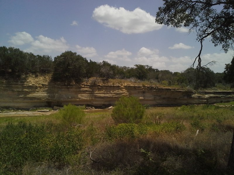 Looking across the North Fork San Gabriel River, towards the section of trail between Tejas Campground and Russell Park.