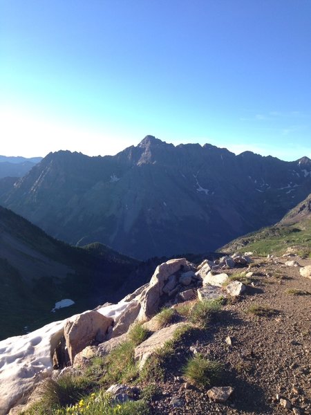 Buckskin summit looking back at Pyramid Peak