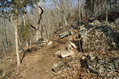 Lower leg of the rocky outcropping.