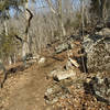 Lower leg of the rocky outcropping.