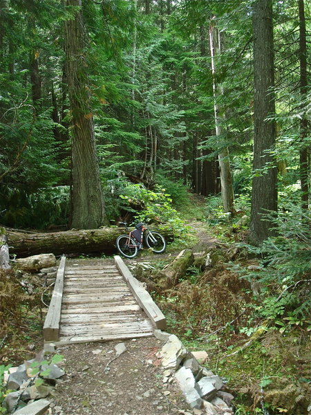This is one of the half dozen wooden bridges along the way. Fun to cross!
