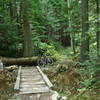 This is one of the half dozen wooden bridges along the way. Fun to cross!