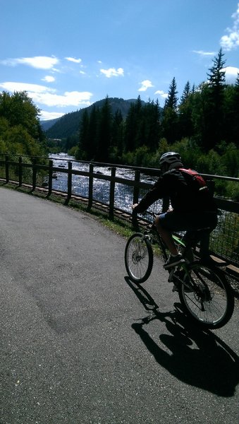 Riding along the always lovely Eagle River in Avon