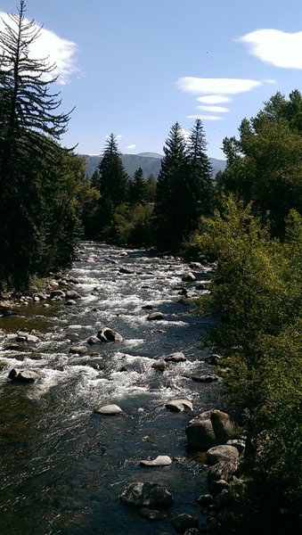 View of the Eagle River from the busy round-about near Eagle-Vail