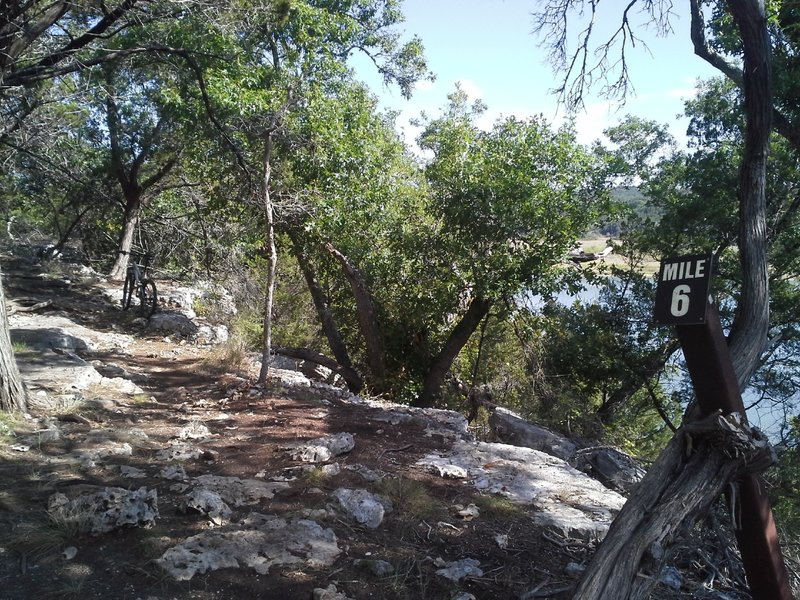 The rocky and scenic overlook along the Goodwater Loop at MP 6