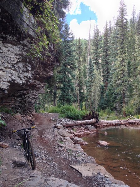 Cliffs and creek--signatures of the Hermosa Creek Trail