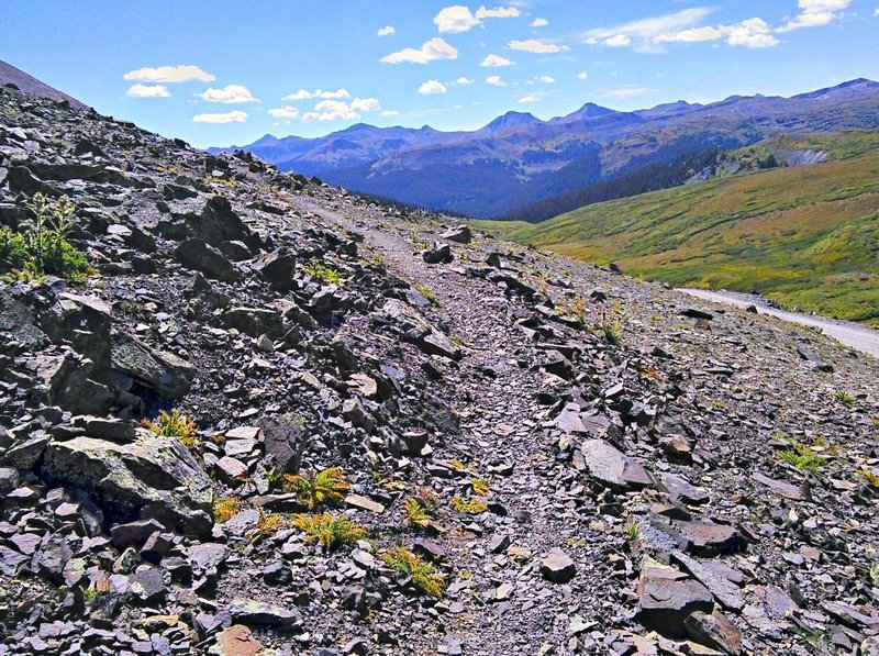 Scree field near the trailhead