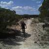 Riding the rollers of the Fence Line Trail