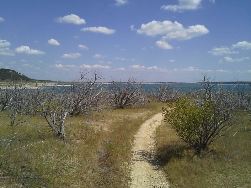 Dana Peaks Trail next to Stillhouse Hollow Lake