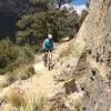 Sharp limestone cliffs skirt the ShowGirl Trail