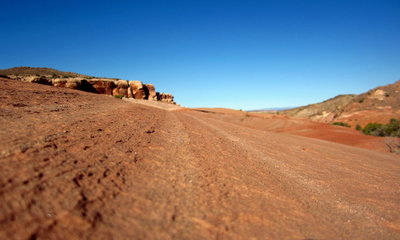 The brightly colored, fine-grained Entrada Sandstone makes for an incredible riding surface.