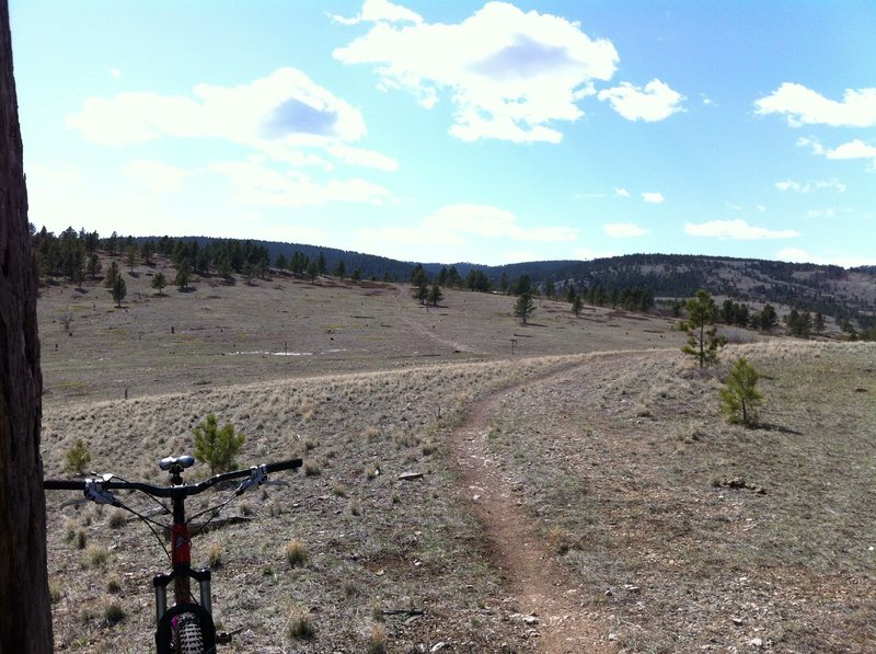 Sundance Trail looking at the "saddle" view west.