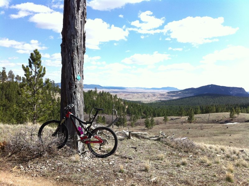 Inyan Kara Background, Sundance Mtn, form the Sundance Trail View south