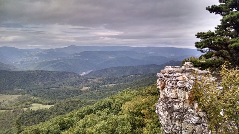 Looking down at Seneca rocks from one of the many overlooks