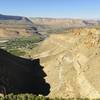 Palisade Rim Trail runs along the edge of the cliffs on the right, it's a long way down, hence the "Need to Know" section says to watch where you're going.  Nice views though.