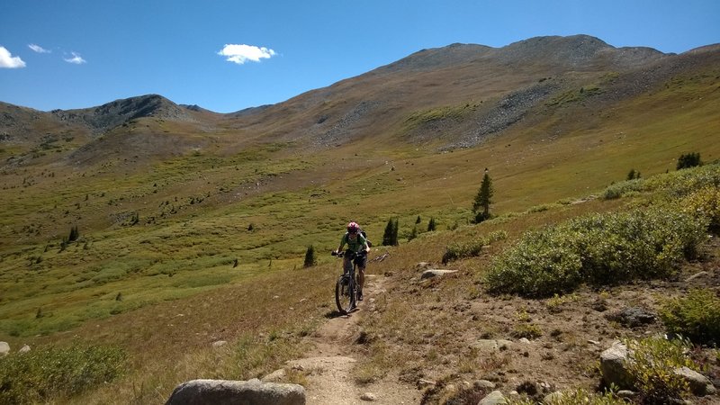 Cranking up the last short climb of CDT Alpine Tunnel