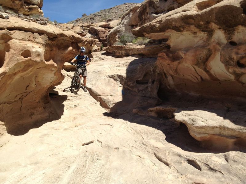 Crazy stretch that rides right down a wash/canyon