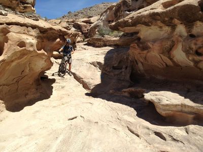 Crazy stretch that rides right down a wash/canyon