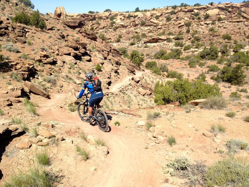 Short descent amongst the moderate climb up Mega Steps