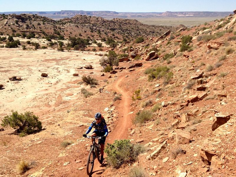 Skirting around a huge swath of slickrock