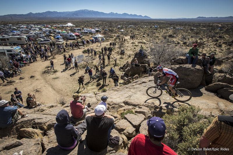 Looking down "The Rock" at the 24 Hours in the Old Pueblo event and camping area.