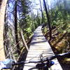 Just got rolling on the elevated boardwalk on Jury Duty at Trestle Bike Park at WPR