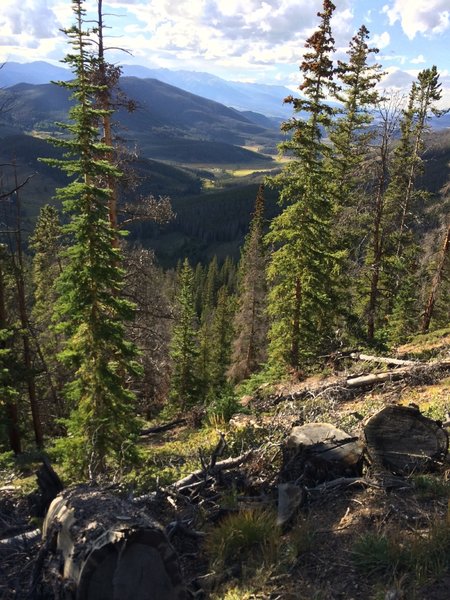 Looking north toward Soda Creek. And Dillon Lake/reservoir further on the horizon.