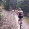 Following wheels up Pinball Alley singletrack.