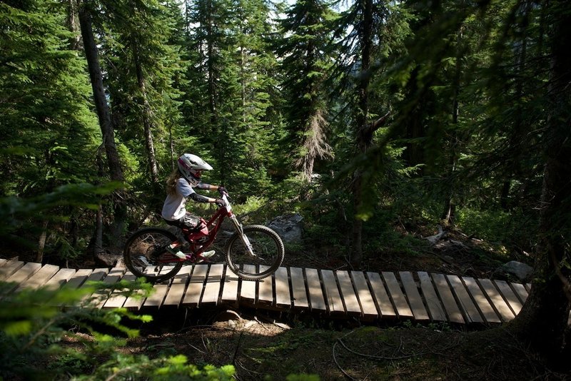 A young shredder conquering the bridges during the 2014 NW Cup.