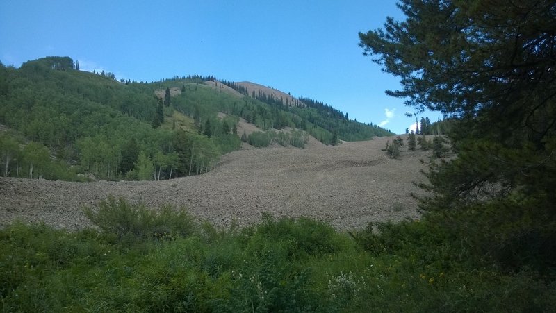 Endless talus field on the backside of Mt. Axtel