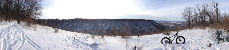 Overlook of the Mississippi River Valley including the Western edge of Winona, Goodview, and Minnesota City.  An absolutely stunning view at any time of the year!