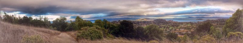 Storm clouds rolling in over San Pablo Bay.
